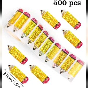 Pencil Stickers Holographic Roll Of 500